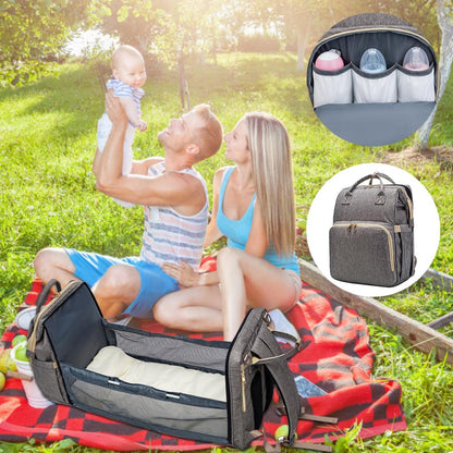 Convertible Lightweight Baby Diaper Bag Backpack & Bed