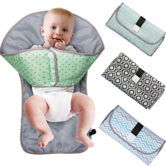 3-in-1 Portable Waterproof Baby Diaper Changing Mat & Bag