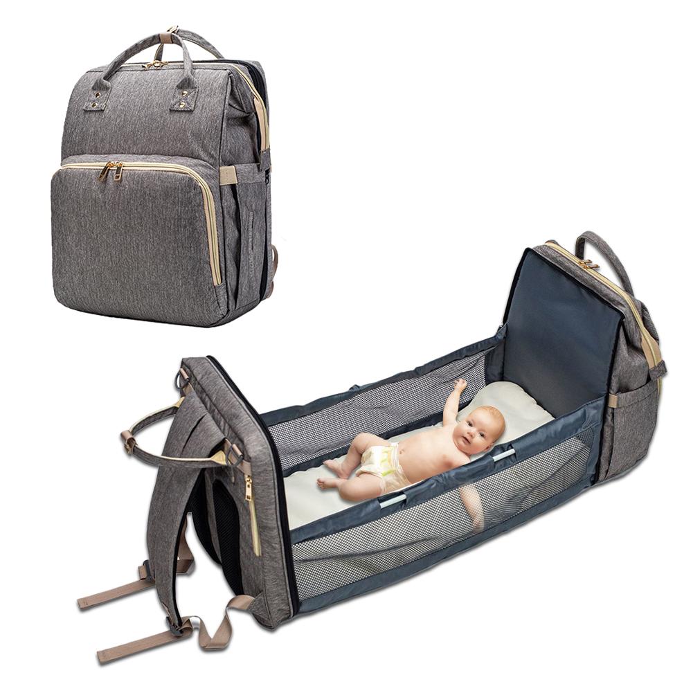 Convertible Lightweight Baby Diaper Bag Backpack & Bed