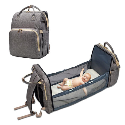 Convertible Lightweight Baby Diaper Bag Backpack & Bed