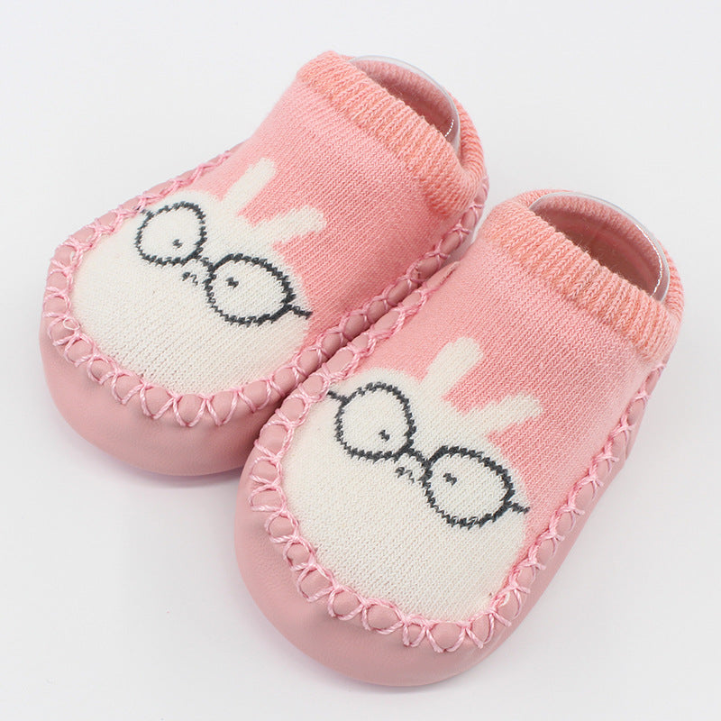 Cartoon Cotton Baby Sock-Shoes with Soft Soles