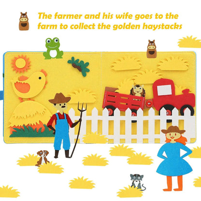 Montessori Farm Animal Busy Board Sensory Activity Toy