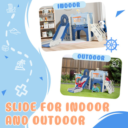 9-in-1 Pirate Ship Toddler Slide Set with Tunnel & Hoop