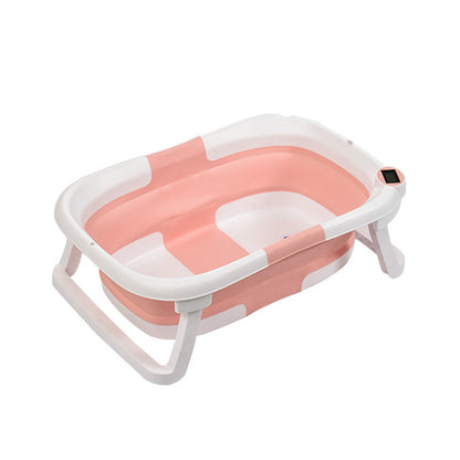Portable Folding Baby Bathtub with Temperature Display