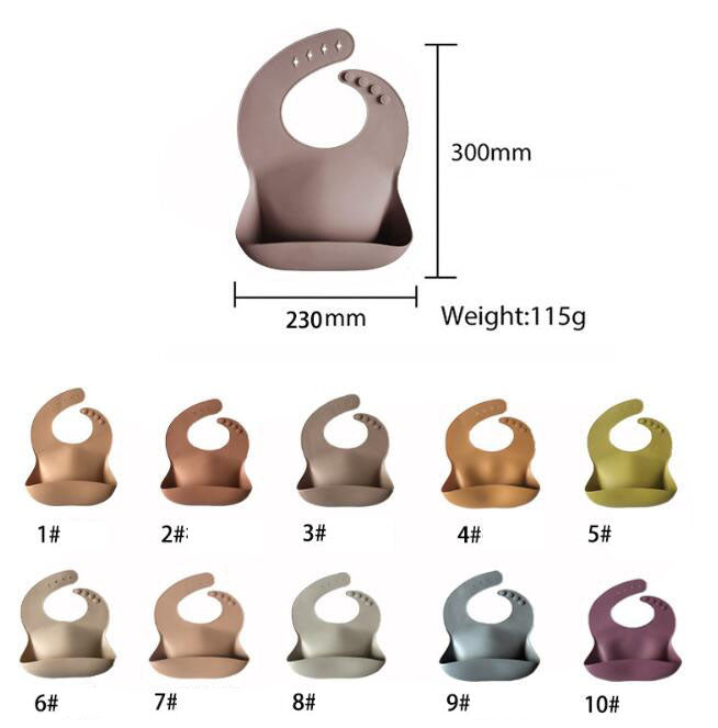 Solid Silicone Baby Feeding Bib