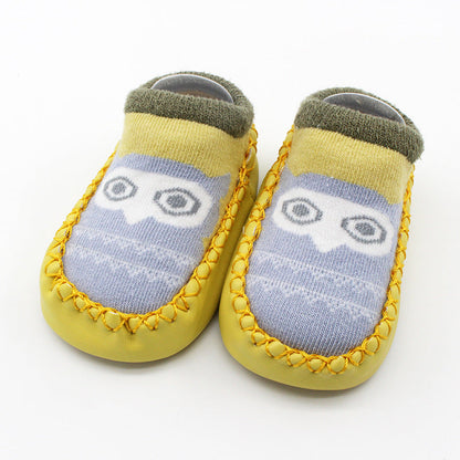 Cartoon Cotton Baby Sock-Shoes with Soft Soles