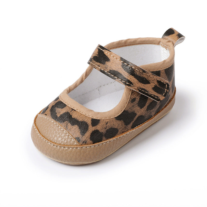 Baby Girl Velcro Shoes with PVC Soles