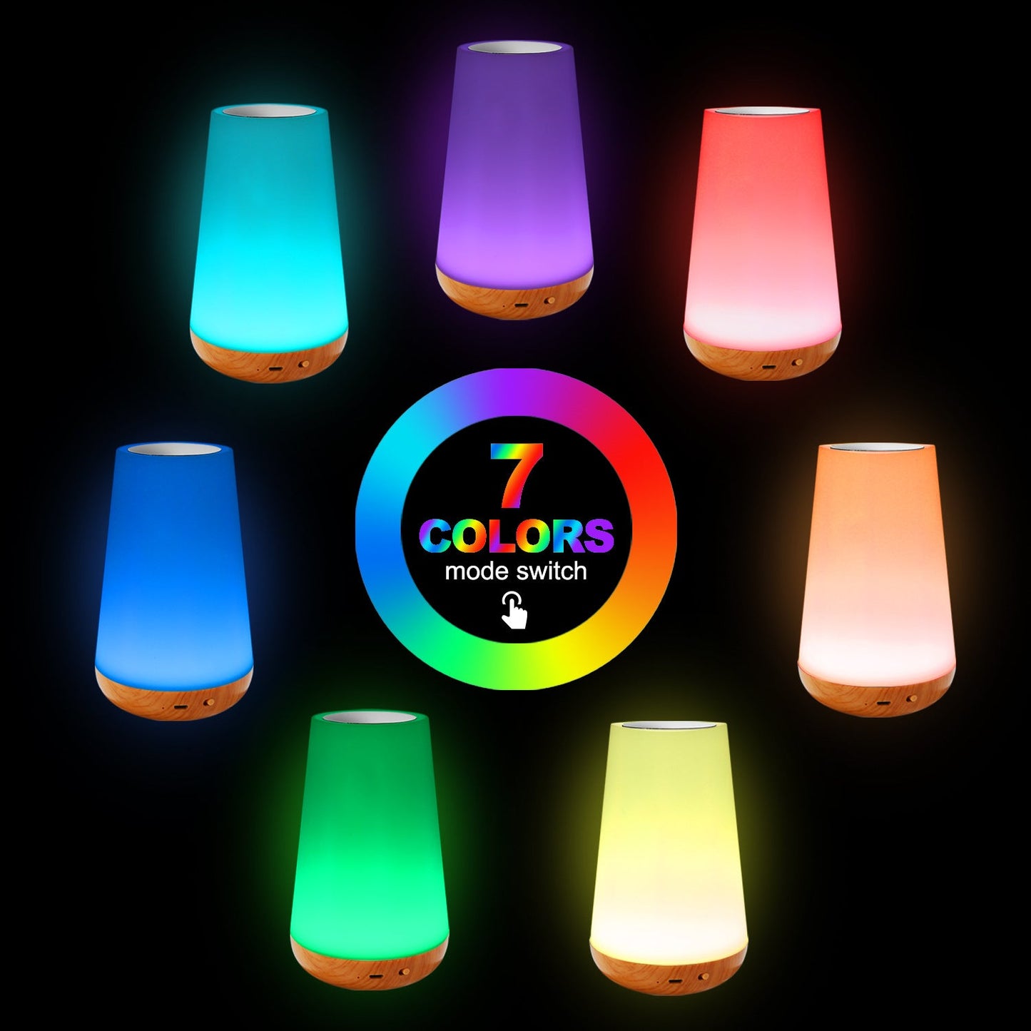 Wood Grain Touch & Remote Control Night Light