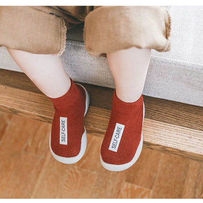 Knit Baby & Toddler Booties with Rubber Soles
