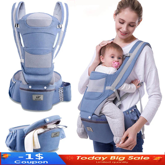 3-In-1 Ergonomic Baby Hip Seat Carrier & Wrap Sling