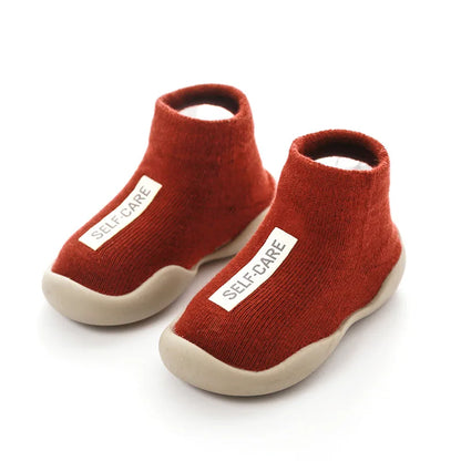 Knit Baby & Toddler Booties with Rubber Soles