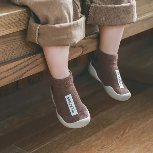 Knit Baby & Toddler Booties with Rubber Soles