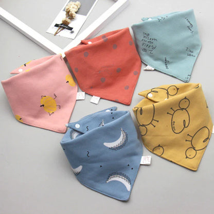 5Pack Cotton Triangle Bandana Baby Bibs & Burp Cloths