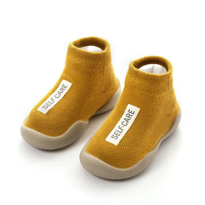 Knit Baby & Toddler Booties with Rubber Soles