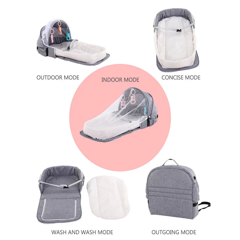 Foldable Portable Baby Travel Bed with Mosquito Net