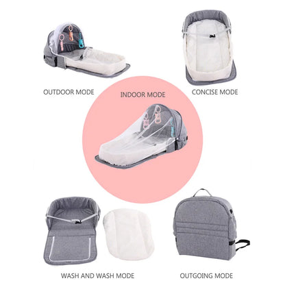 Foldable Portable Baby Travel Bed with Mosquito Net