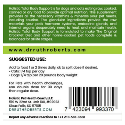 Holistic Total Body Support – Multivitamin & Glandular Support for Cats and Dogs