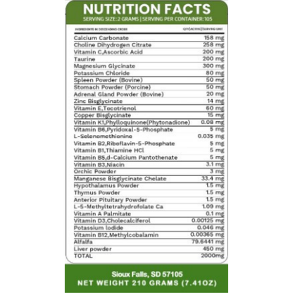 Holistic Total Body Support – Multivitamin & Glandular Support for Cats and Dogs