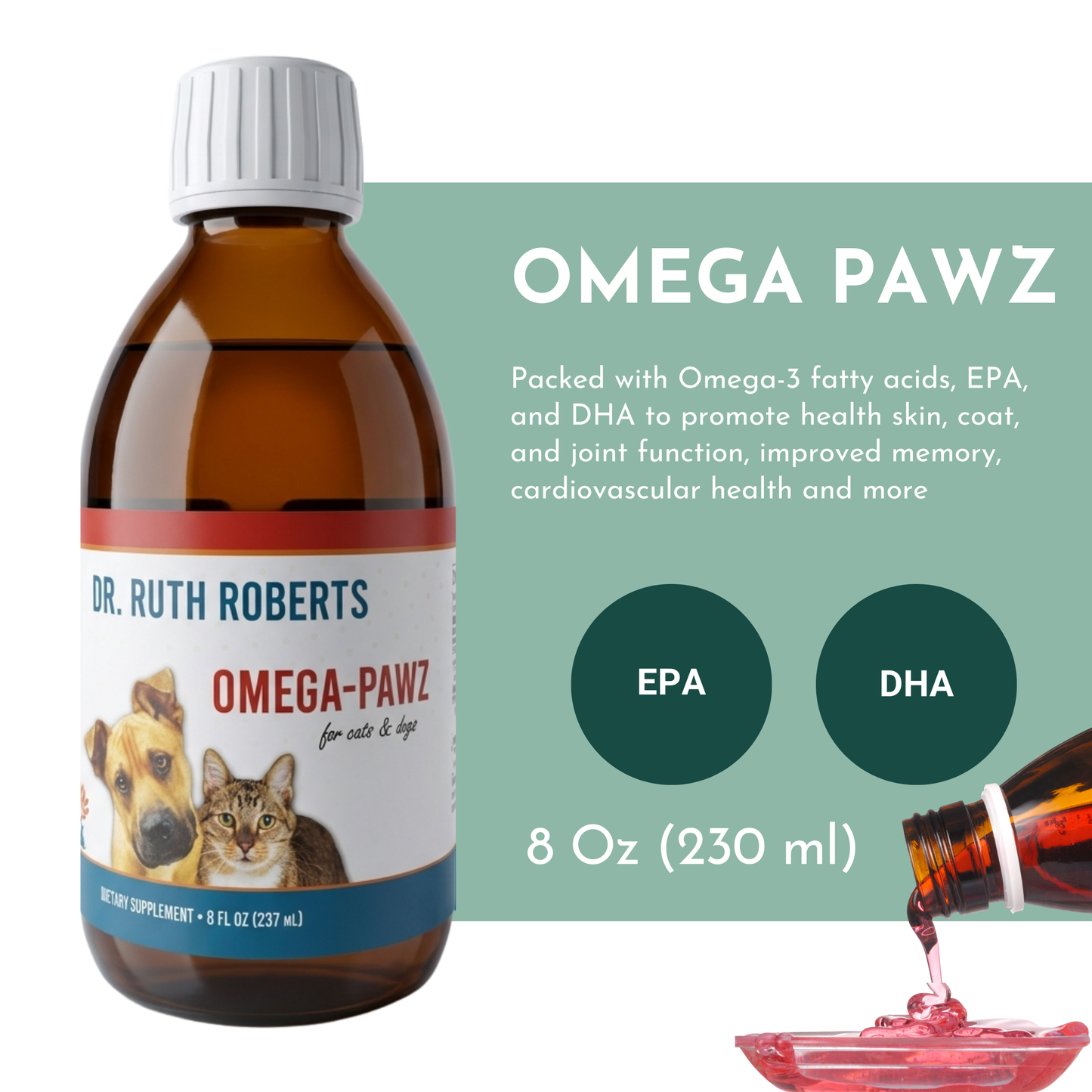 Omega Pawz - Liquid Omega 3 Oil for Cats and Dogs