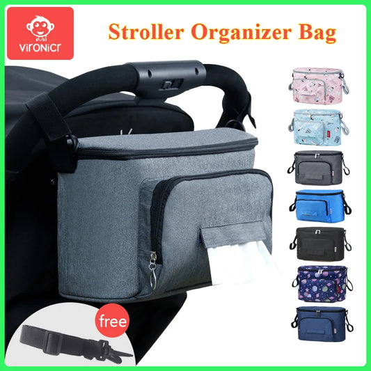 Stroller Organizer Bags Mummy Large Capacity Travel Hanging Bag Bottle Holder Pram Diaper Bags Baby Stroller Accessories