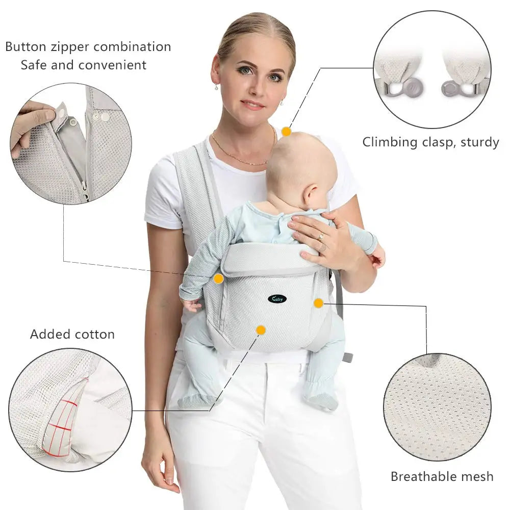 Natural Cotton Ergonomic Baby Carrier Sling Backpack
