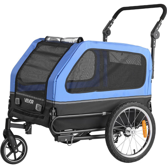 VEVOR 2-in-1 Dog Bike Trailer & Pet Stroller (up to 88 lbs)