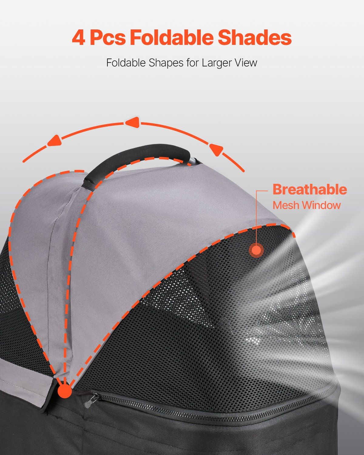 Foldable 4-Wheel Pet Stroller with Detachable Carrier for Small to Medium Pets