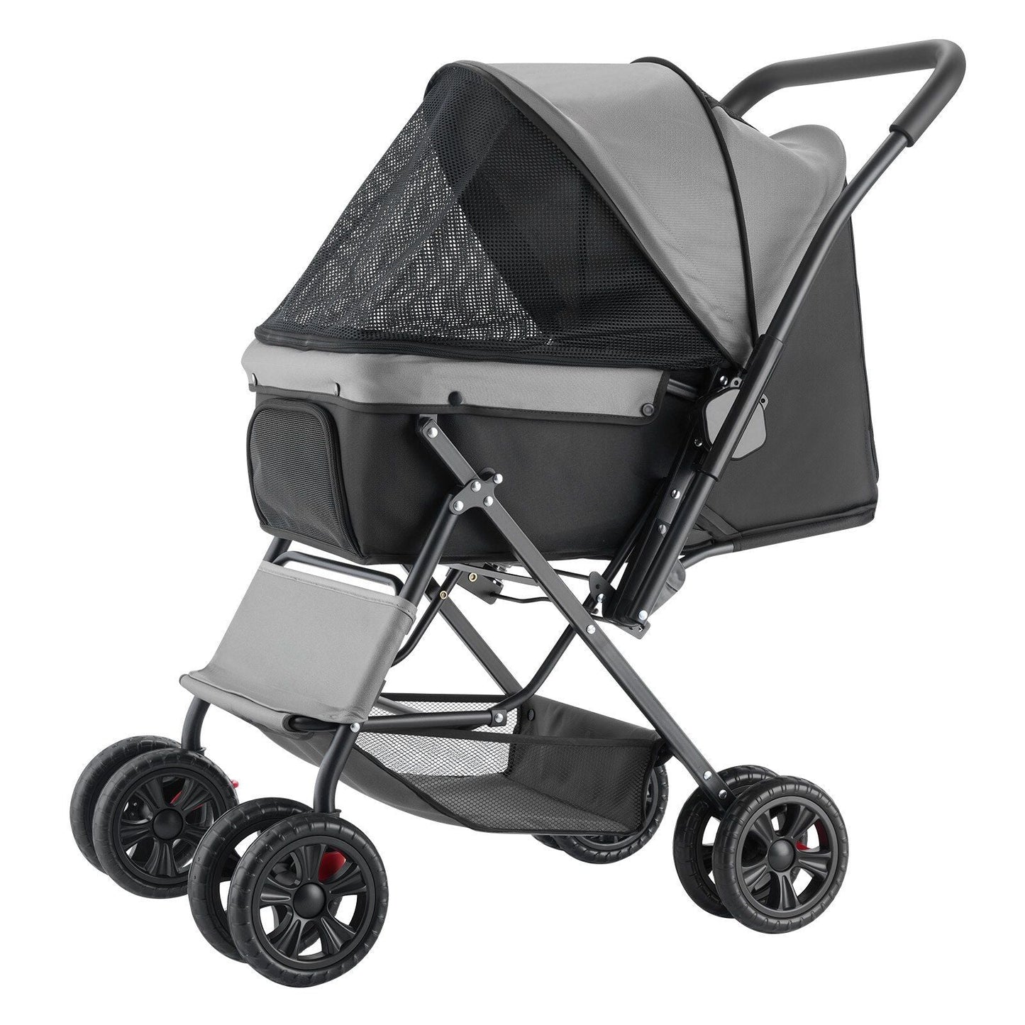 Foldable 4 Wheels Travel Dog Stroller up to 44lbs