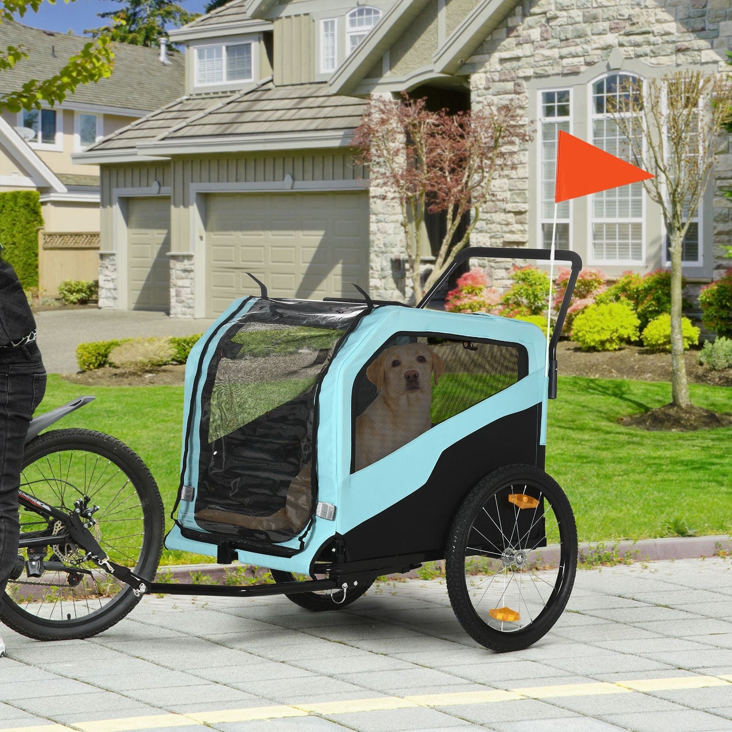 Aosom 2-in-1 Large Dog Bike Trailer & Pet Stroller (up to 66 lbs)