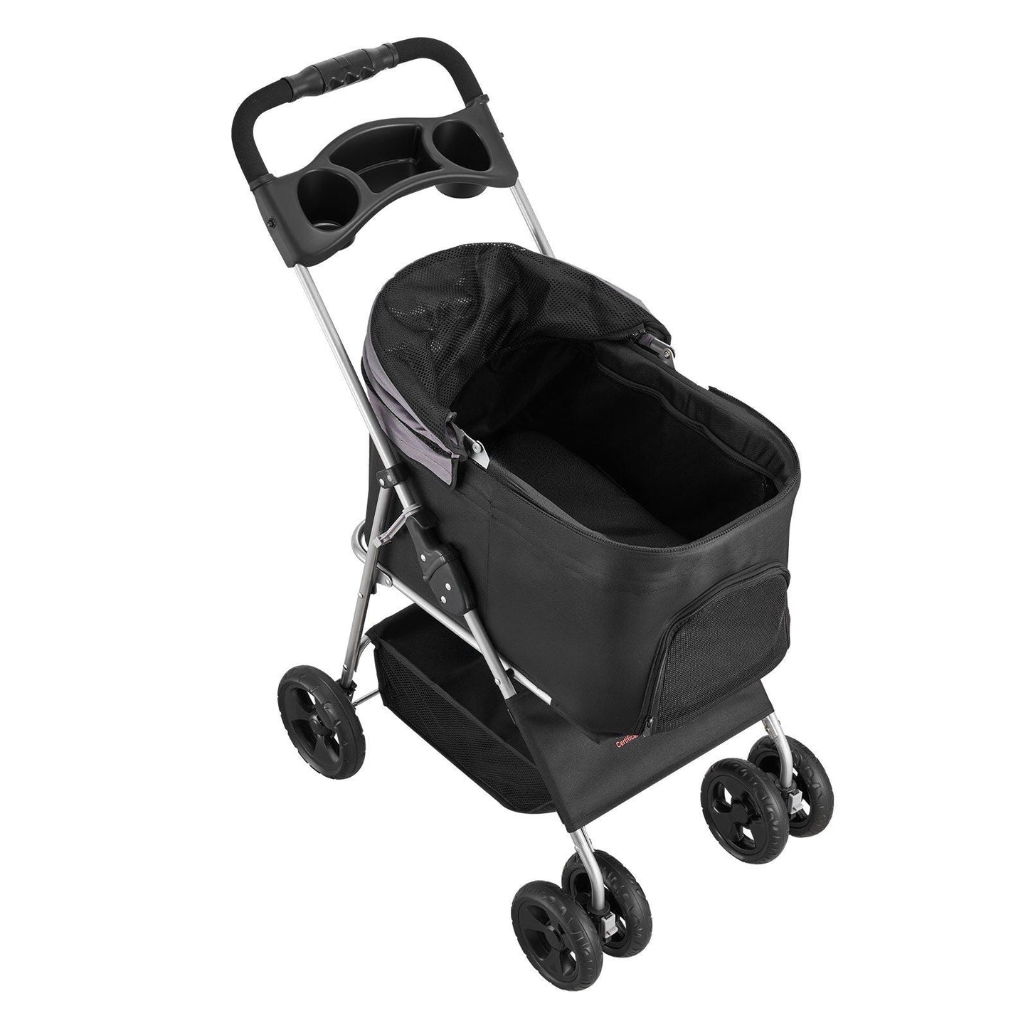 Foldable 4-Wheel Pet Stroller with Detachable Carrier for Small to Medium Pets