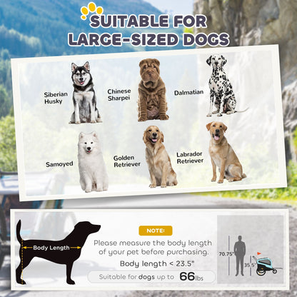 Aosom 2-in-1 Large Dog Bike Trailer & Pet Stroller (up to 66 lbs)