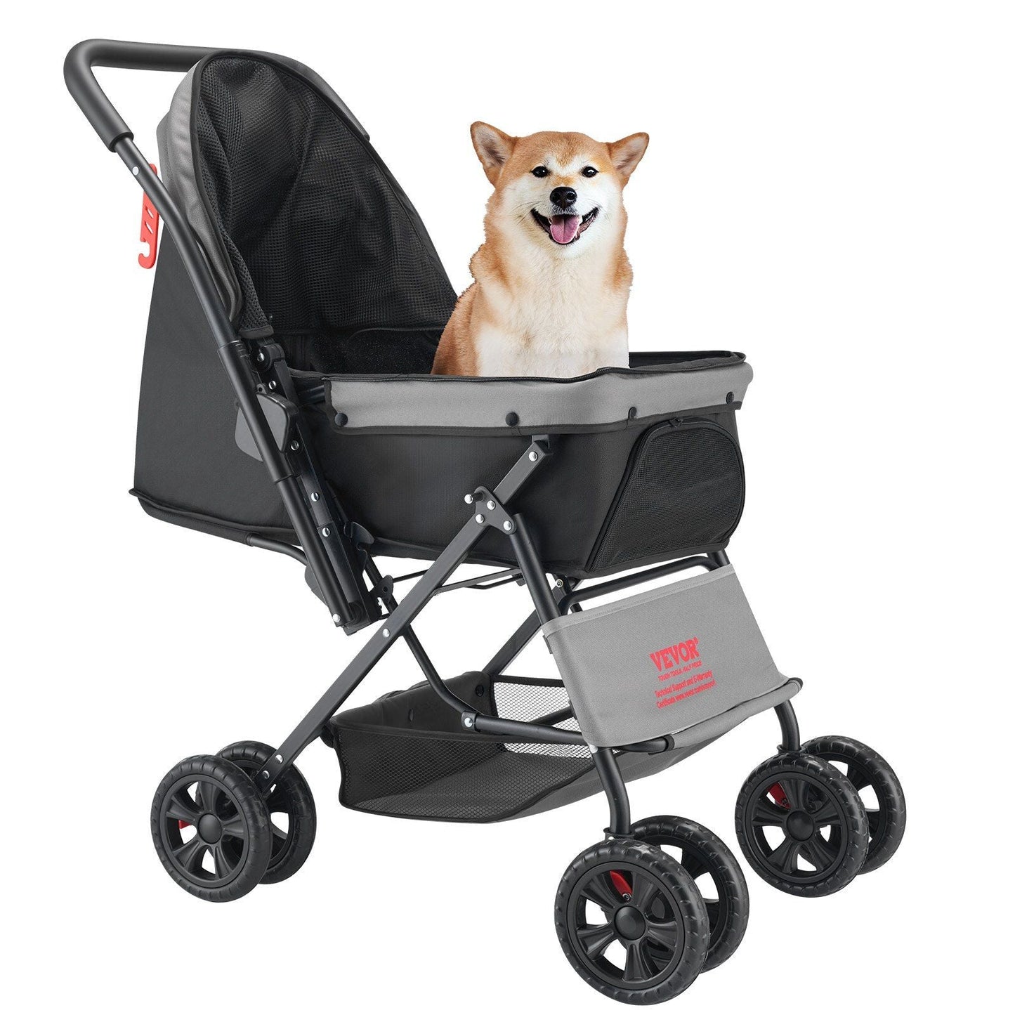 Foldable 4 Wheels Travel Dog Stroller up to 44lbs