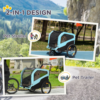 Aosom 2-in-1 Large Dog Bike Trailer & Pet Stroller (up to 66 lbs)