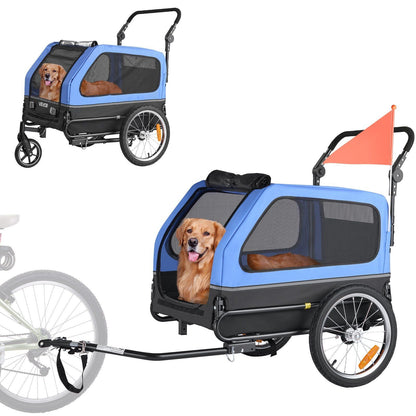 VEVOR 2-in-1 Dog Bike Trailer & Pet Stroller (up to 88 lbs)
