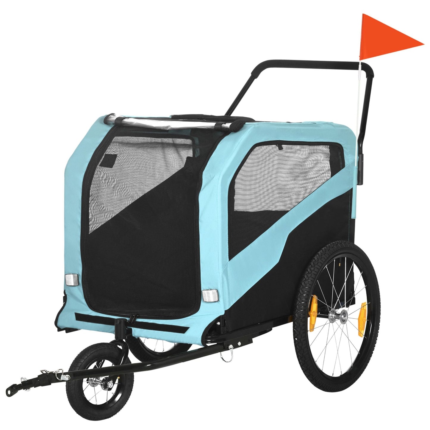 Aosom 2-in-1 Large Dog Bike Trailer & Pet Stroller (up to 66 lbs)