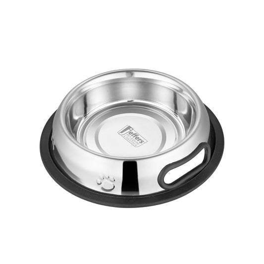 Jeffers Pet Embossed No-Tip Anti-Skid Stainless Steel Pet Bowl