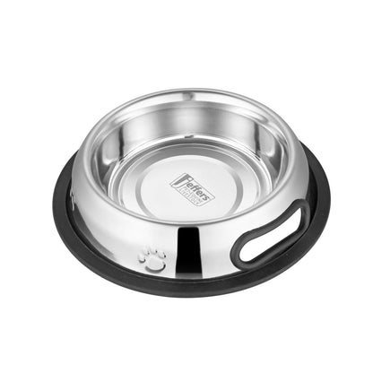 Jeffers Pet Embossed No-Tip Anti-Skid Stainless Steel Pet Bowl