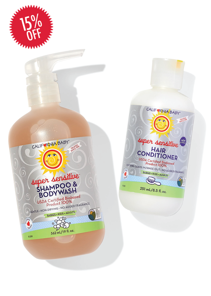 California Baby (No Fragrance) Super Sensitive™ Shampoo + Conditioner Bundle
