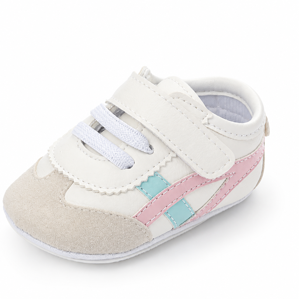 PU Baby & Toddler Shoes with PVC-Rubber Soles - Pink