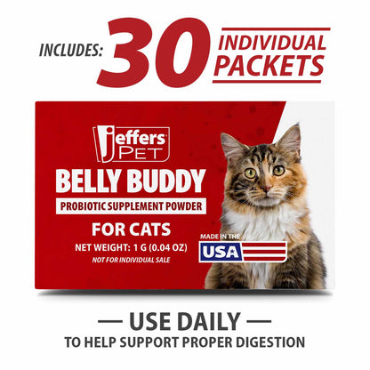 Jeffers BELLY BUDDY Probiotic Supplement Packets for Cats