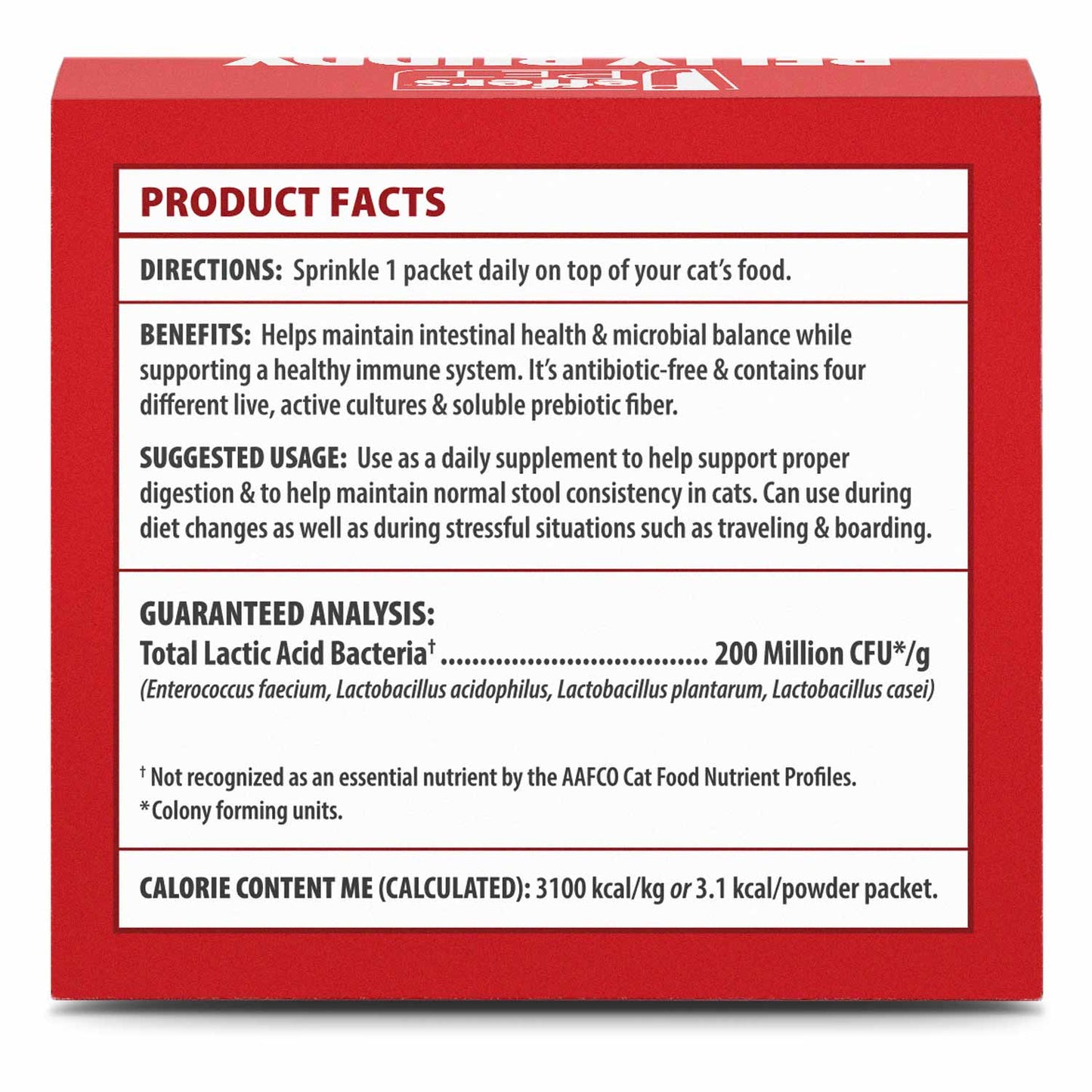 Jeffers BELLY BUDDY Probiotic Supplement Packets for Cats