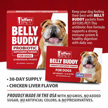 Jeffers BELLY BUDDY Probiotic Supplement Powder for Dogs
