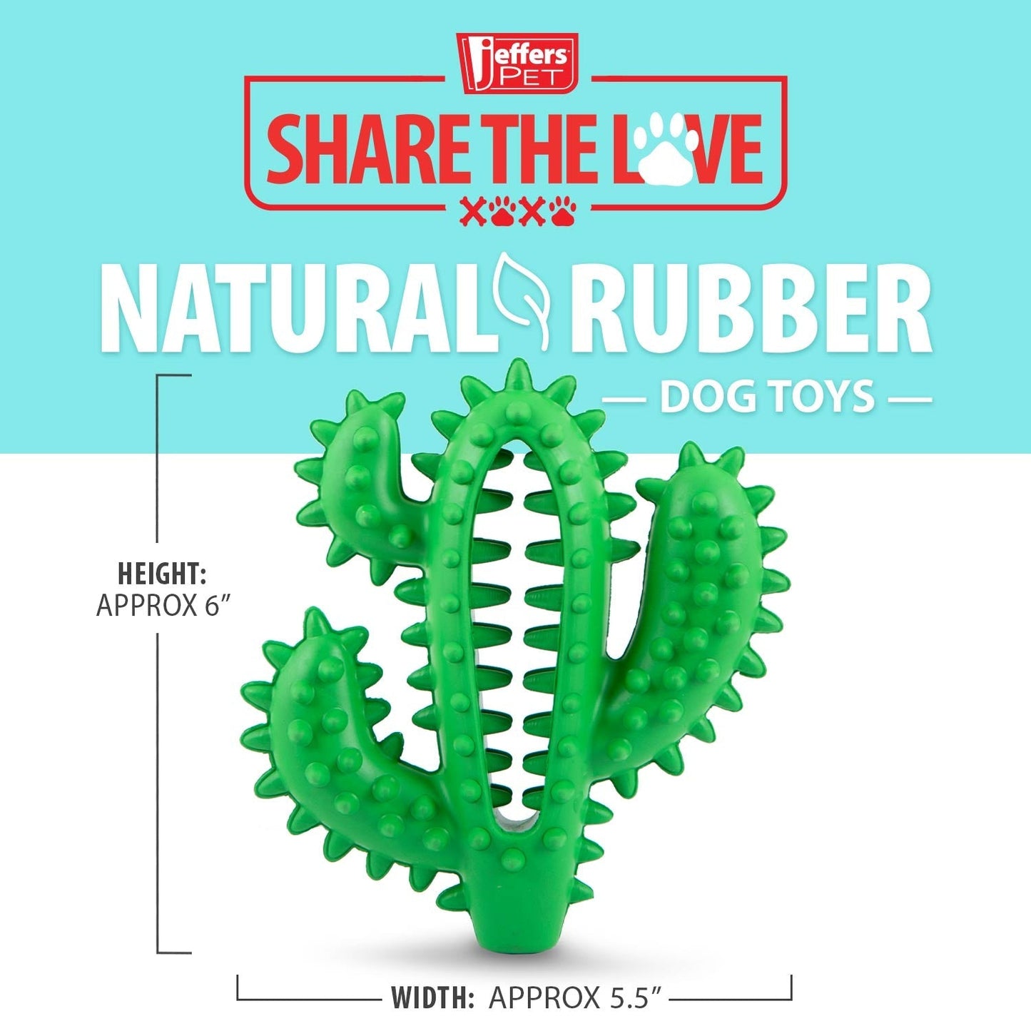 Jeffers Cactus Natural Rubber Dental Chew Toy for Dogs