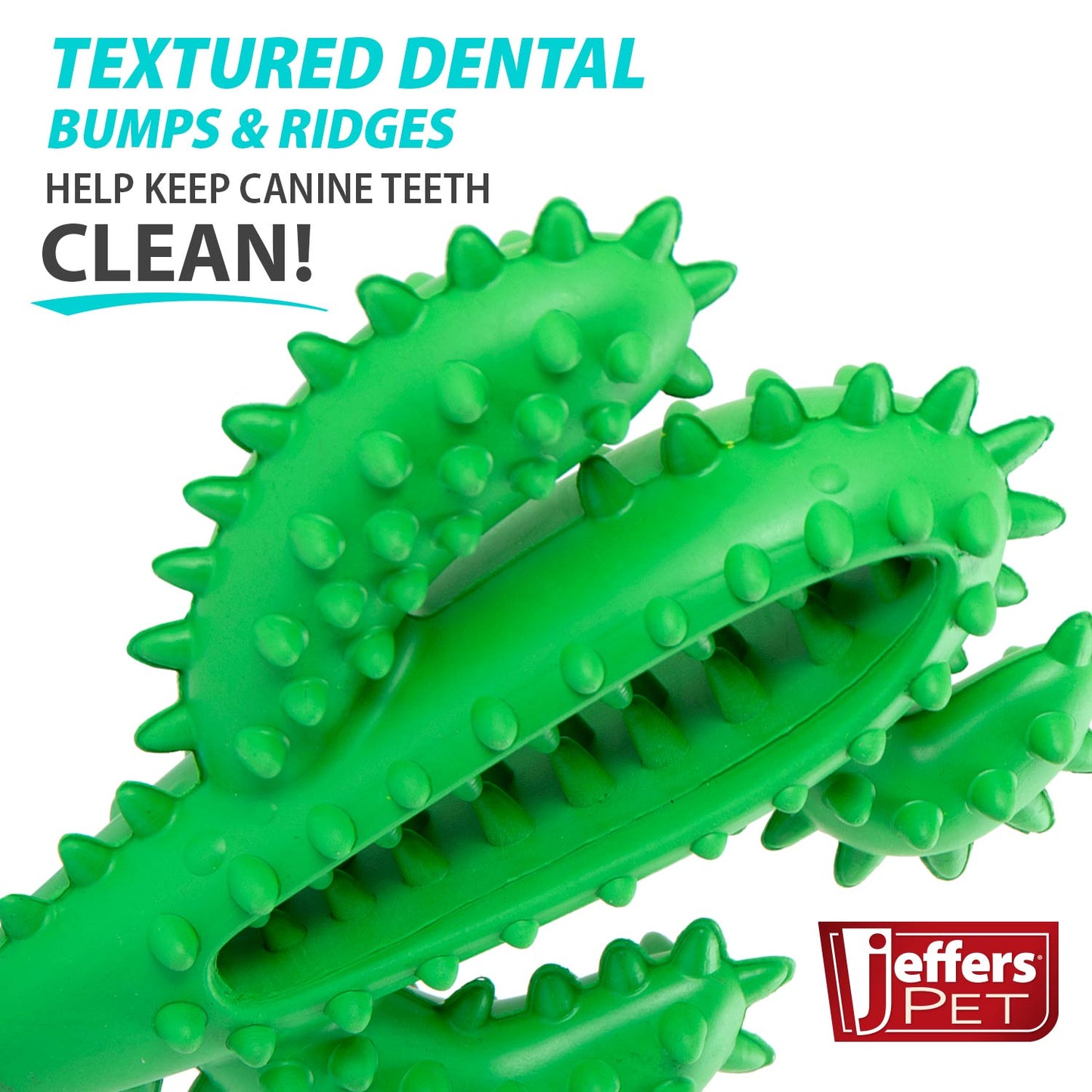 Jeffers Cactus Natural Rubber Dental Chew Toy for Dogs