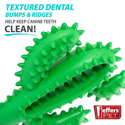 Jeffers Cactus Natural Rubber Dental Chew Toy for Dogs