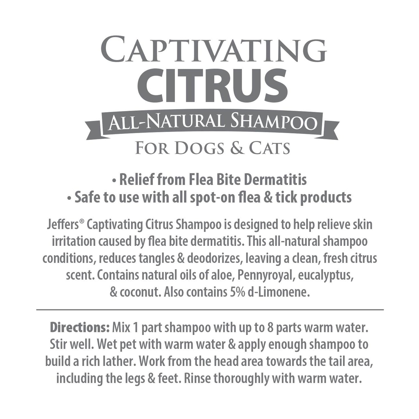 Jeffers Captivating Citrus All Natural Cat & Dog Shampoo