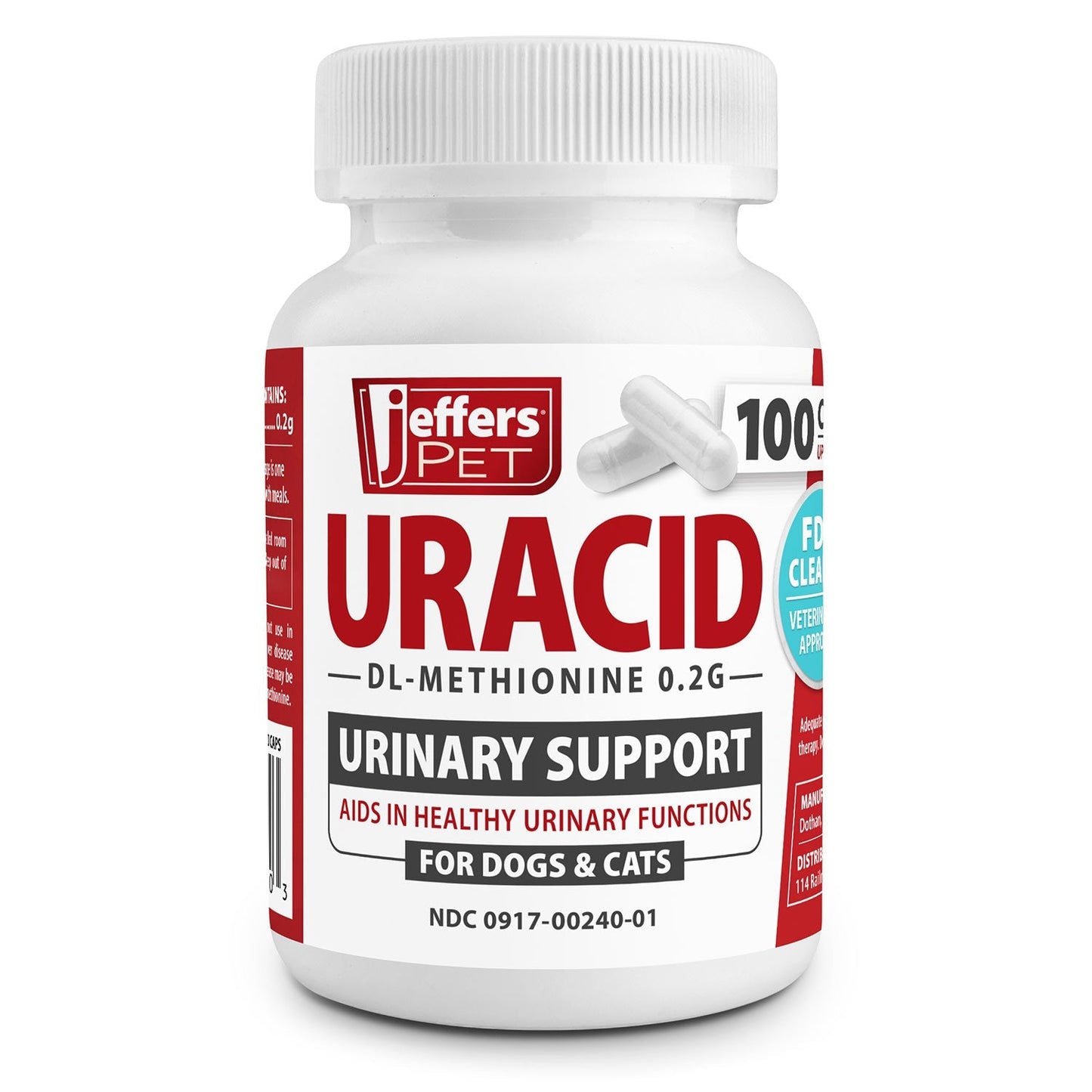 Jeffers Uracid DL-Methionine Capsules for Cats & Dogs