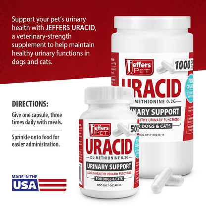 Jeffers Uracid DL-Methionine Capsules for Cats & Dogs