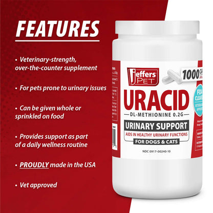 Jeffers Uracid DL-Methionine Capsules for Cats & Dogs