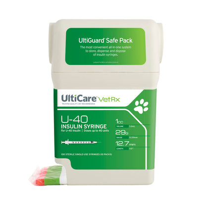 UltiCare U-40 Insulin Syringes with Sharps Container, 100 Count